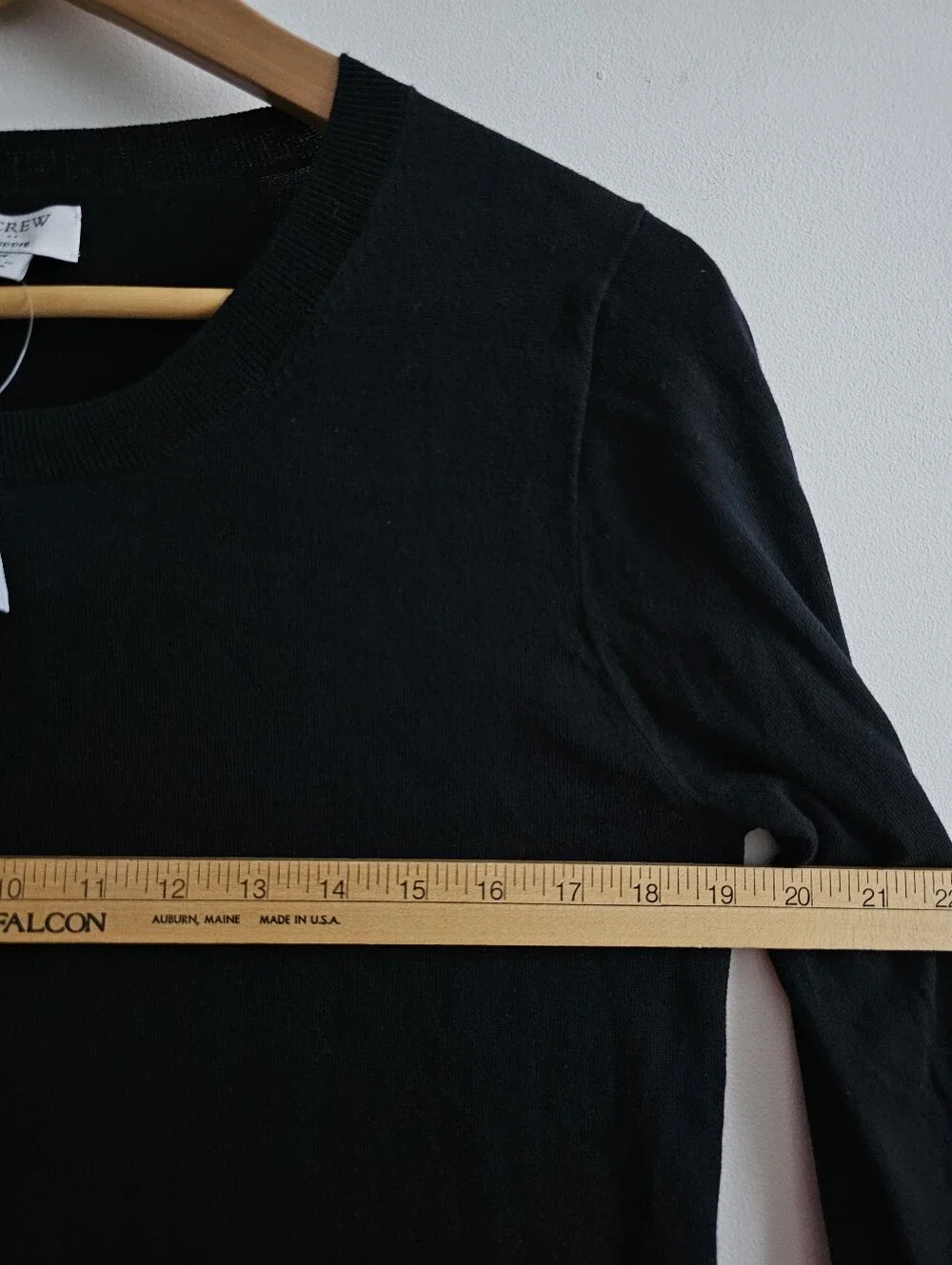 J.Crew Teddie Black 100% Cotton Crewneck Sweater Medium NWT Classic